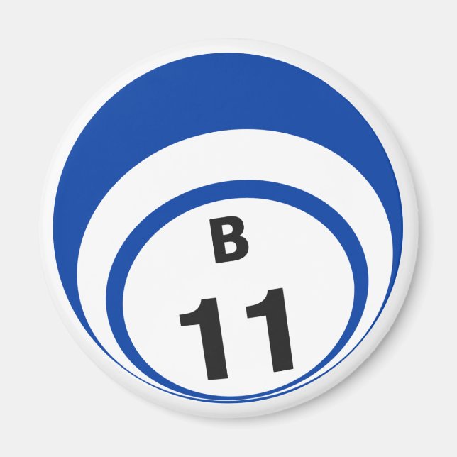 B11 bingo ball fridge magnet (Front)
