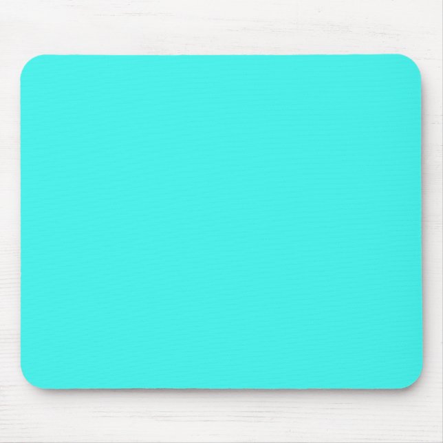 B14 Enthusiastic Aqua Blue Turquoise Colour Mouse Mat (Front)