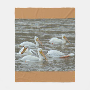 B16 White Pelicans Fleece Blanket
