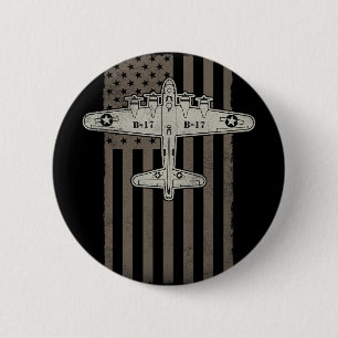 B17 Bomber Ww2 Plane Aircraft Usa Flag Veteran Pil 6 Cm Round Badge