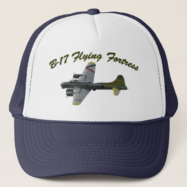 B17 Flying Fortress WWII Bomber Aeroplane Trucker Hat (Front)