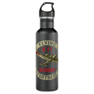 B17 Heavy Bomber WW2 Plane Aircraft USA Flag Veter 710 Ml Water Bottle