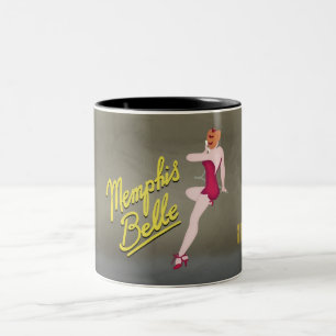 B17 Nose art painting Two-Tone Coffee Mug