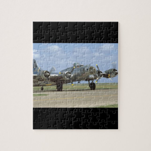 B17, Two Engines Revving_WWII Planes Jigsaw Puzzle (Vertical)