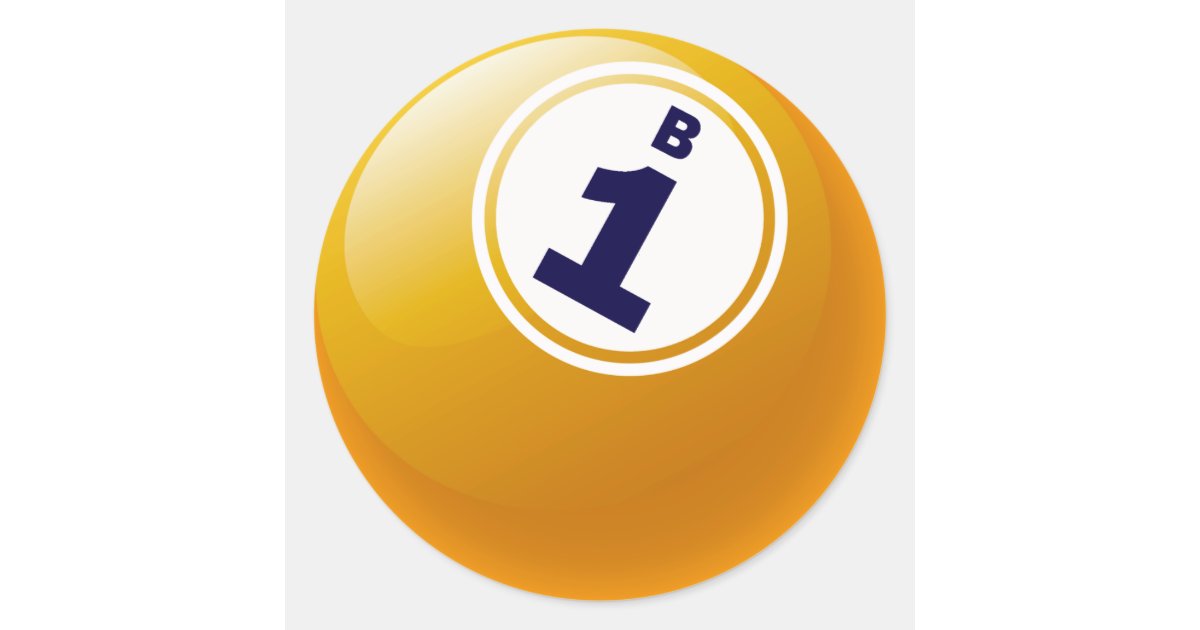 B1 BINGO BALL CLASSIC ROUND STICKER Zazzle.co.uk