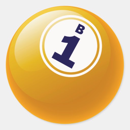 B1 BINGO BALL ROUND STICKER | Zazzle