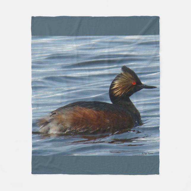 B1 Eared Grebe Fleece Blanket (Front)