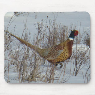 B23 Ring-necked Pheasant in Snow Mouse Mat
