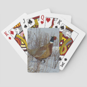 B23 Ring-necked Pheasant in Snow Playing Cards