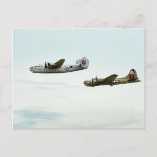 B24 and B17 Flying Postcard