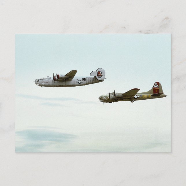 B24 and B17 Flying Postcard (Front)
