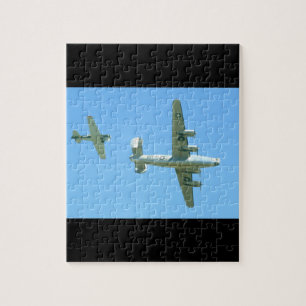 B24 And T6 Overhead._WWII Planes Jigsaw Puzzle
