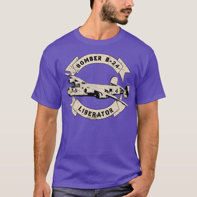 B24 Liberator Bomber WW2 Aeroplane T-Shirt (Front)