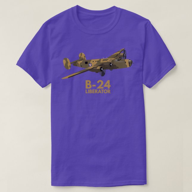 B24 Liberator WW2 Heavy Bomber  T-Shirt (Design Front)