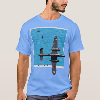 B25 Mitchell WW2 bomber aeroplane over the ocean T-Shirt