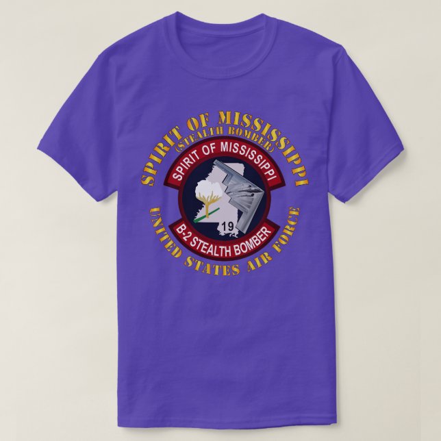 B2 Spirit of Mississippi Stealth Bomber T-Shirt (Design Front)
