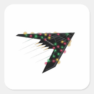 B2 Stealth Spirit Christmas Aeroplane Jet Digital Square Sticker
