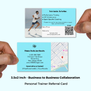 B2B Services QR Code Electric Blue Black Referral Card