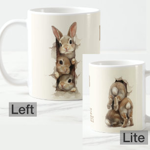 B3 Three Bunnies 3D Illusion Coffee Mug