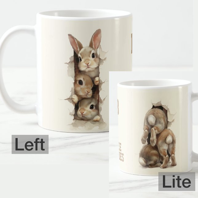 B3 Three Bunnies 3D Illusion  Coffee Mug (Creator Uploaded)