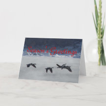 B48 Canadian Geese Over Frozen River