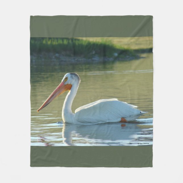 B4 White Pelican Fleece Blanket (Front)