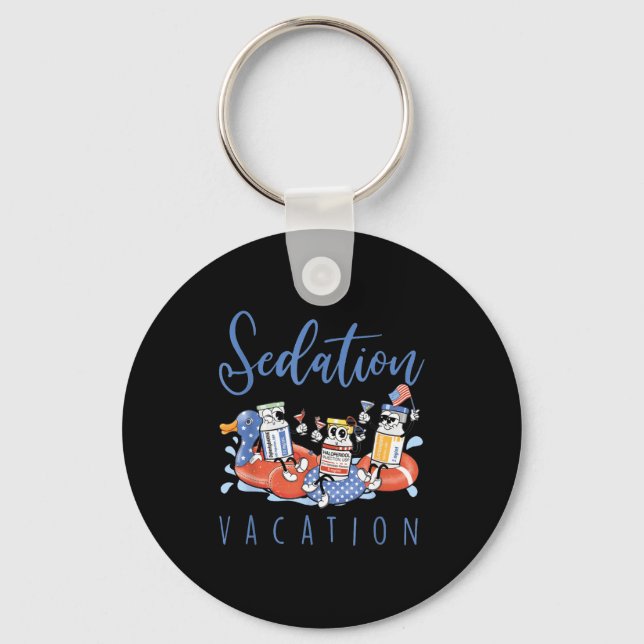 B52 Chill The Fourth Out Icu Nurse Benadryl Haldol Key Ring (Front)