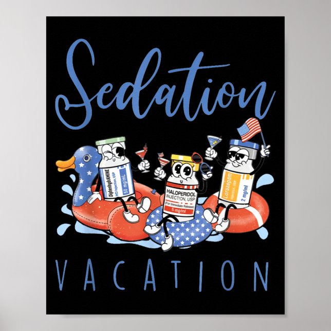 B52 Chill The Fourth Out Icu Nurse Benadryl Haldol Poster (Front)