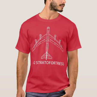 B52 Stratofortress Bomber Plane Gift Schematic Blu T-Shirt