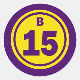 B-15 BINGO BALL CLASSIC ROUND STICKER