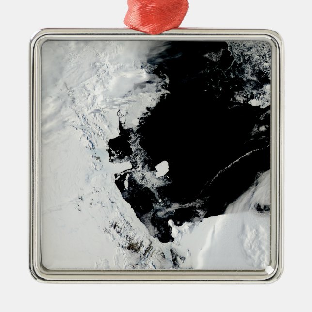 B-15J iceberg in the Ross Sea, Antarctica Metal Tree Decoration (Front)