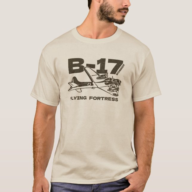 B-17 Bomber WW2 Plane T-Shirt (Front)