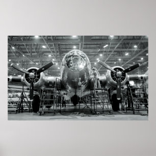 B 17 F Flying Fortress Heavy Bomber - 1942 Poster