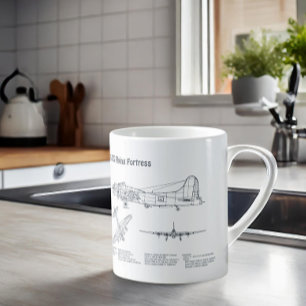 B-17 Flying Fortress - Aeroplane Blueprint Plans B Coffee Mug
