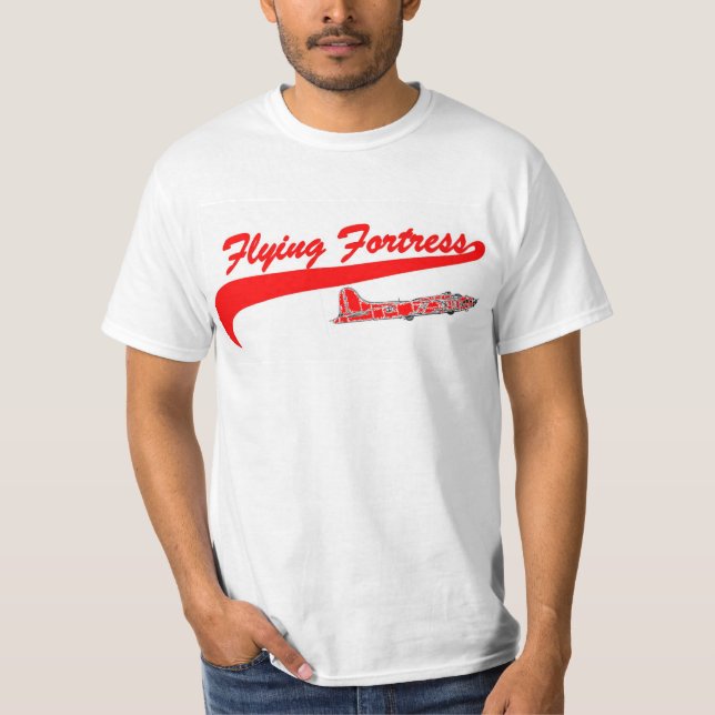B 17 Flying Fortress Baseball Style T Shirt (Front)