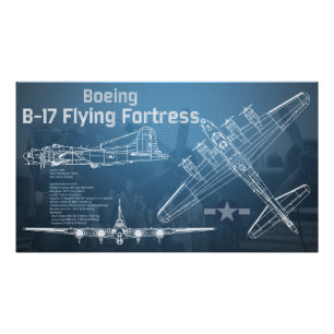 B-17 Flying Fortress Blueprint Photo Print