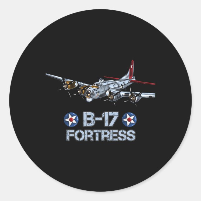 B-17 Flying Fortress Bomber Classic Round Sticker (Front)