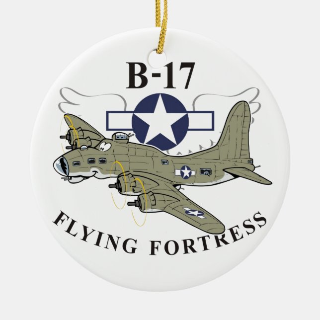 B-17 flying fortress ceramic tree decoration (Front)
