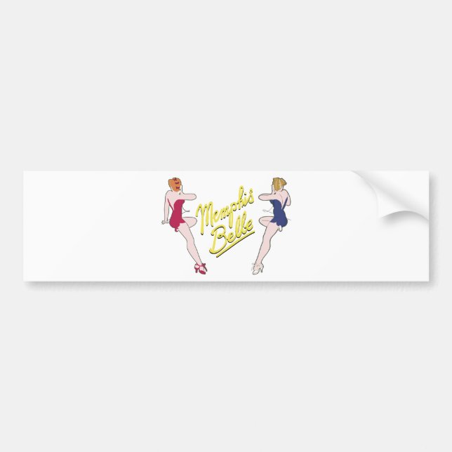 B-17 Flying Fortress Memphis Belle Nose Art Bumper Sticker (Front)