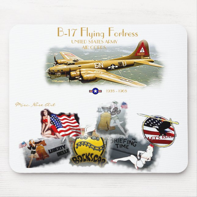 B-17 FLYING FORTRESS, Misc. Nose Art Mouse Mat (Front)