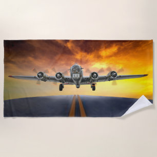 B-17 FLYING FORTRESS TAKEOFF BEACH TOWEL