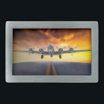 B-17 FLYING FORTRESS TAKEOFF BELT BUCKLE<br><div class="desc">As a fan of fighter aircraft since childhood, I wanted to contribute a special effect artwork with this U.S. B-17 Flying Fortress representing our brave airmen who flew on those dangerous missions in World War II. Taking off the runway and headed towards the enemy, combat determines what damage it will...</div>