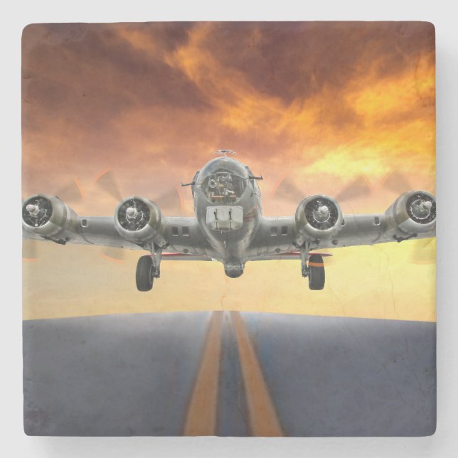B-17 FLYING FORTRESS TAKEOFF STONE COASTER (Front)