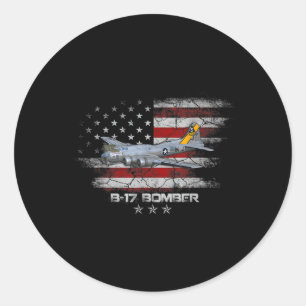 B-17 Flying Fortress World War 2 Bomber Warplane W Classic Round Sticker