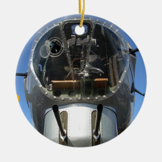 B-17 Nose Bomber Turret Seat Photo Ornament (Front)