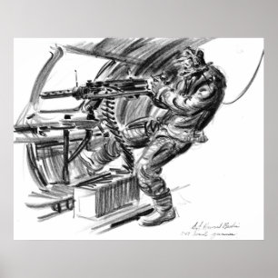 B-17 Waist Gunner 1942 Poster