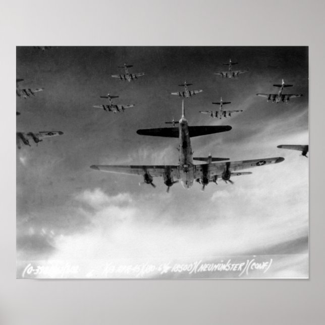 B-17s in Formation Over Germany Poster (Front)
