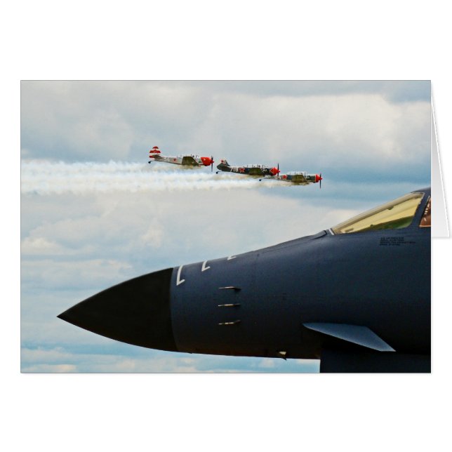 B-1 Bomber and WWII Fighters (Front Horizontal)