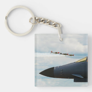 B-1 Bomber and WWII Fighters Key Ring