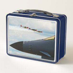 B-1 Bomber and WWII Fighters Metal Lunch Box